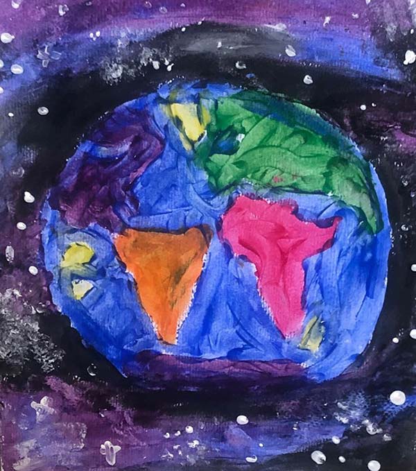 Painting of the world by a student